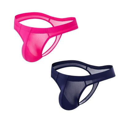 JOCKMAIL 2 Pack Mens Thongs Ice Silk Mens G-String Thongs T-Back Underwear for Daily Wear, Gym & Romantic Nights
