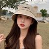Women Bucket Hat, Cute Cat Ears Women Sun Hat Travel Vacation Cotton Cap Spring Summer Beach Hat for Women Girls Beige view 3