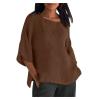 Cotton Tops for Woman Indian Women Shirts and Blouses Casual Cotton Linen Summer Tops Going Out Lounge Half Sleeve Crew Neck Side Split Work Tees Brown M view 1