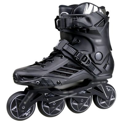DHAEY Professional Inline Roller Skates Adult Speed Skating Shoes Sneakers Black for Outdoor Sport Women Men 4 Wheels Shoes (Color : Black, Size : 12.5 Women/11 Men)