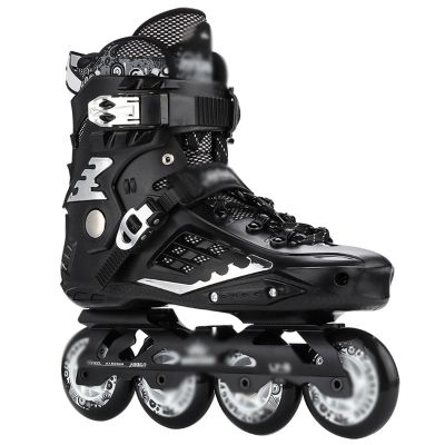 DHAEY 4 Wheel Inline Skating Professional Adult Roller Skate Shoes Roller Sneaker Slalom Speed Free Skating Racing Skate Men (Color : Black, Size : 8 Women/6.5 Men)