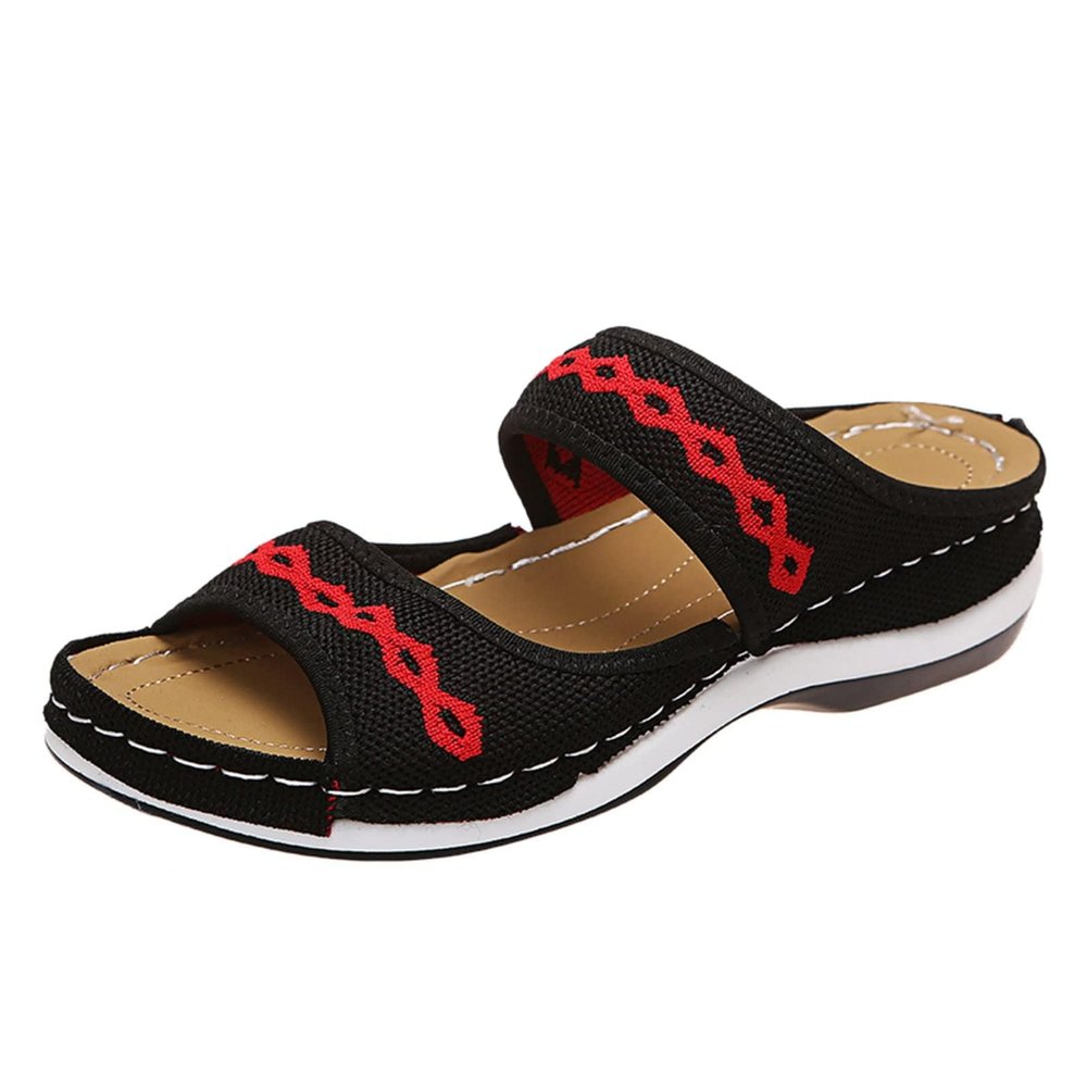 HINDOLA Women Orthopedic Sandals with Arch Support Comfortable Platform Wedge Shoes Summer Casual Sandals Anti-Slip Breathable Walking Slippers