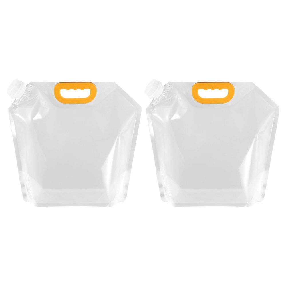 PATIKIL 1.3 Gallon Collapsible Water Container Bag, 2 Pack Plastic Storage Jug Folding Water Bag for Camping, Hiking, Emergency Water Storage, Clear
