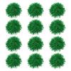 PATIKIL Cheerleading Pom Poms with Finger Holes, 12 Pack Metallic Foil Cheering Hand Flower for Sport Team Spirit, Green view 1