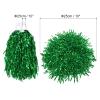 PATIKIL Cheerleading Pom Poms with Finger Holes, 12 Pack Metallic Foil Cheering Hand Flower for Sport Team Spirit, Green view 2
