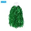 PATIKIL Cheerleading Pom Poms with Finger Holes, 12 Pack Metallic Foil Cheering Hand Flower for Sport Team Spirit, Green view 3