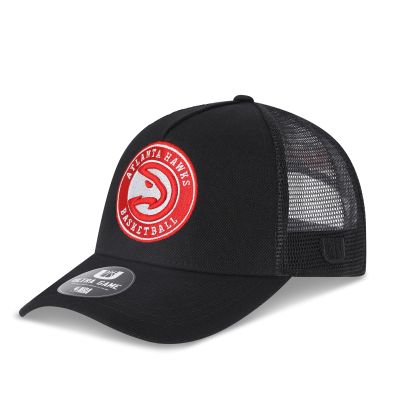 Ultra Game NBA Official Mens Snap Back All Around The World Trucker Baseball Cap Hat - Unisex, Atlanta Hawks, Black Marl, 1SIZE