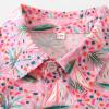 Boys Summer Clothes Shirt Pink Lapel Shirt Beach Wind Coconut Short Sleeved Everything Shirt Casual (Pink, 4-5 Years) view 4