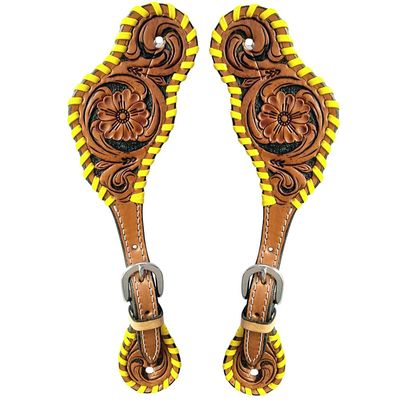 BAR H EQUINE Leather Spurs Straps for Adults Western Womens Spur Horse Riding Barrel Racing Show and Rodeo Strap Adult Women