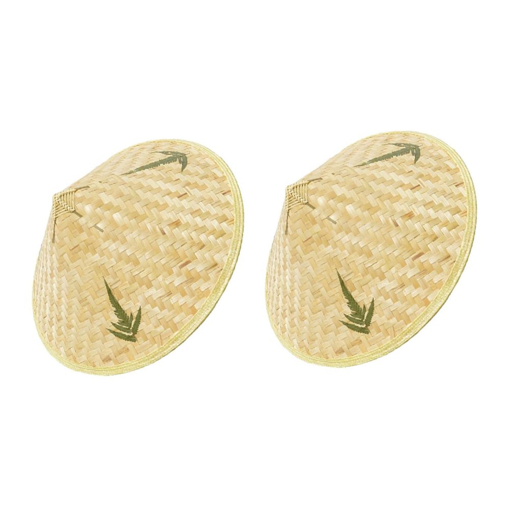 OATIPHO 2pcs Hat Straw Hat Kids Clothes Vietnamese Arts and Crafts for Kids Home Decor Kid Sun Hat Summer Clothing Funny Child Household Weaving Fishing Accessories