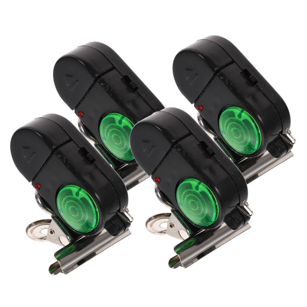 INOOMP 4pcs Bait Alarm Fish Alert Fish Indicator Fishing Rod Carp Detector Sound and Light Carp Alarms Fishing Rod Alert Fish Bite Alarm and Strike Indicator Fishing Pole Sound