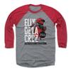 500 LEVEL Elly De La Cruz 3/4 Sleeve T-Shirt (Baseball Tee, XXX-Large, Red/Heather Gray) - Elly De La Cruz Cincinnati Player Name WHT view 1