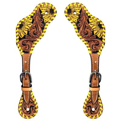 BAR H EQUINE Leather Spurs Straps for Adults Western Womens Spur Horse Riding Barrel Racing Show and Rodeo Strap Adult Women