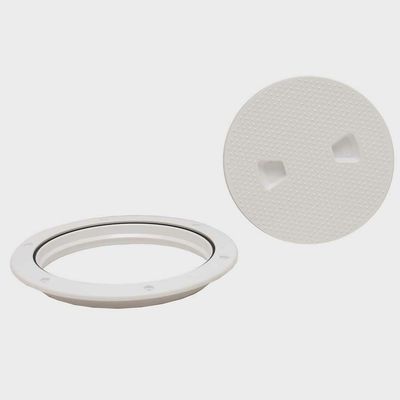 Beckson Boat Deck Plate DP62-W | 8 1/4 Inch Textured White Plastic