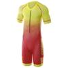 Synergy Triathlon Tri Suit - Men's Elite Short Sleeve Trisuit Cycling Skinsuit (Sunset Red, Small)