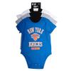 Ultra Game NBA Official Unisex Baby Super Soft Cotton 3 Pack Baby Creeper Bodysuit, New York Knicks, Assorted, 12M view 2