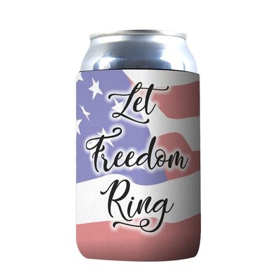 1 Pack - Let Freedom Ring American Patriotic Drink Cooler Sleeve