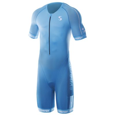 Synergy Triathlon Tri Suit - Men's Elite Short Sleeve Trisuit Cycling Skinsuit (Teal/Jade, Small)