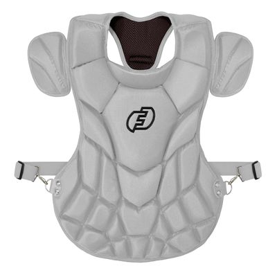 Force3 Pro Gear Solid State Catcher Chest Protector with Dupont Kevlar | SEI Certified to Meet NOCSAE Standard (Youth, Gray)