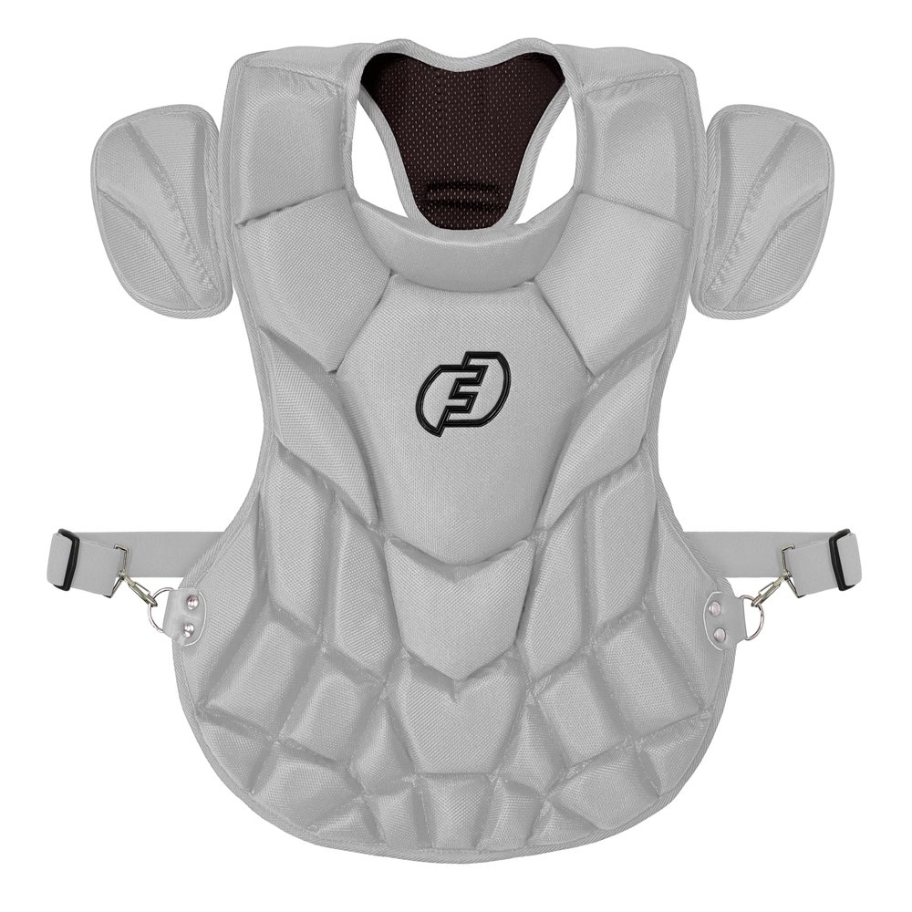 Force3 Pro Gear Solid State Catcher Chest Protector with Dupont Kevlar | SEI Certified to Meet NOCSAE Standard (Youth, Gray)