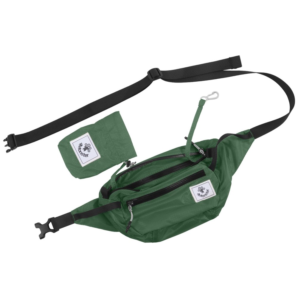 4Monster Hiking Waist Packs Portable,Water Resistant Fanny Bag with Adjustable Strap,Lightweight Crossbody Chest Bag Slim Bag (Army Green-2, 2L)