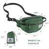 4Monster Hiking Waist Packs Portable,Water Resistant Fanny Bag with Adjustable Strap,Lightweight Crossbody Chest Bag Slim Bag (Army Green-2, 2L) view 3