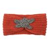 Women Knit Headbands Thermal Winter Warm Head Wraps Rhinestone Big Flower Sport Head Covering Caps (Orange, One Size) view 1