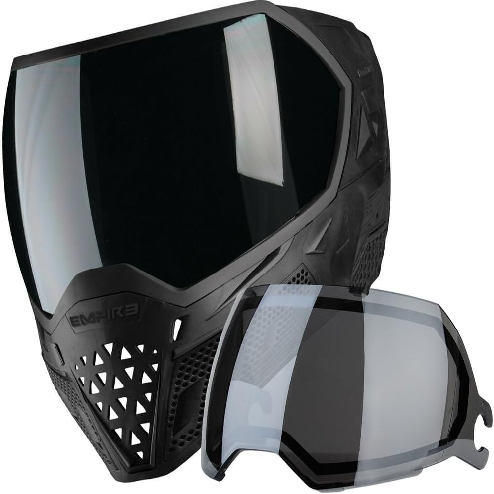 Empire EVS Paintball Mask/Goggle Black/Black w/Ninja Thermal Lens w/PBB Barrel Plug