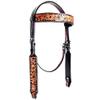 Western Saddle Horse Headstall Bridle Breast Collar Reins Tack Set Leather Floral Tooled Handmade Breastplate ME-HBC-102C Cob Size view 2