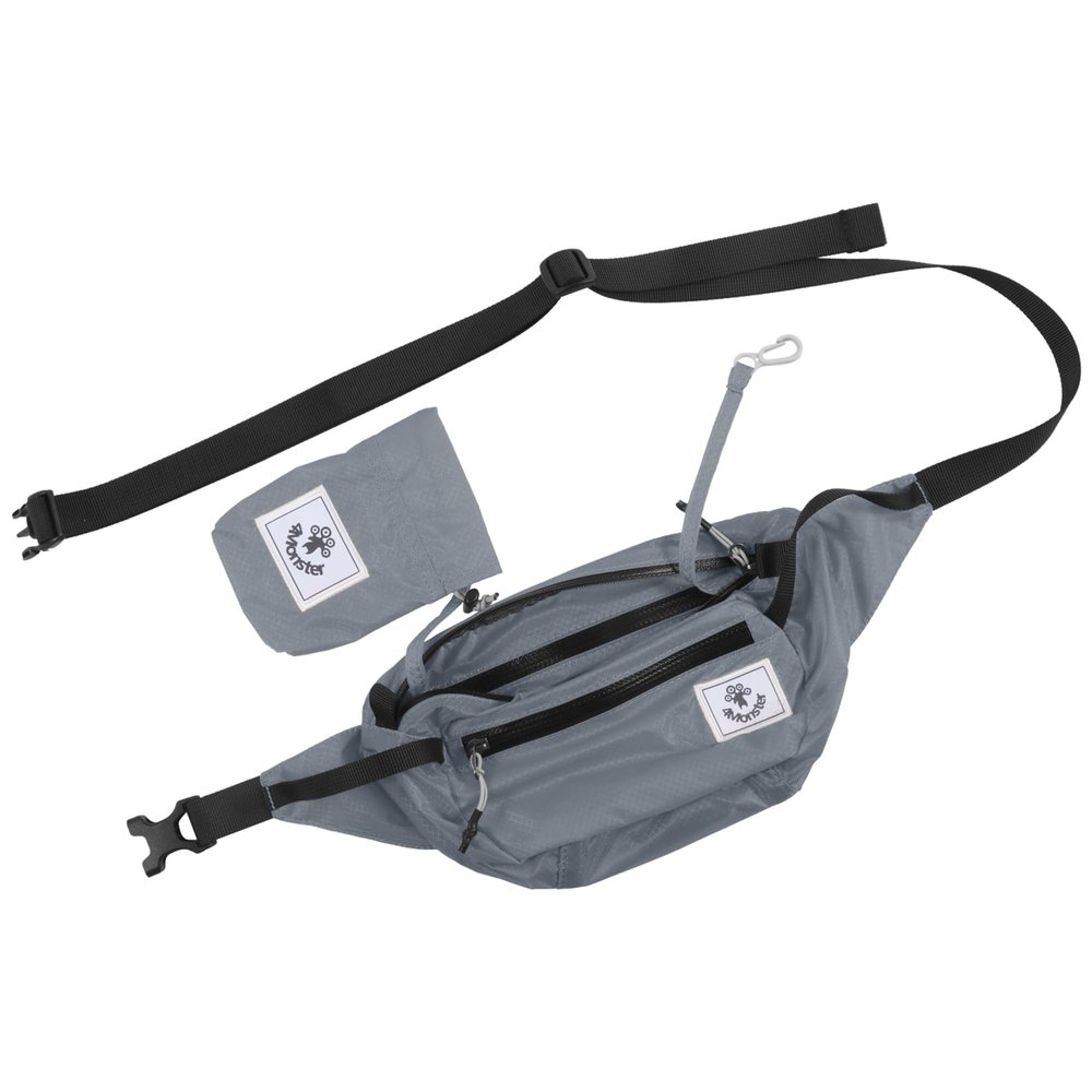 4Monster Hiking Waist Pack - Portable, Water Resistant Fanny Pack with Adjustable Strap, Lightweight Crossbody Chest Bag (Silver, 2L)