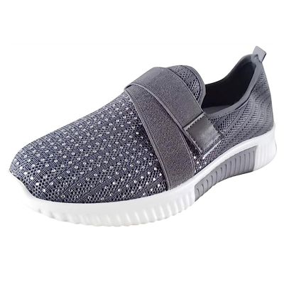 Ladmiple Shoes For Women Sneakers Slip Ons Womens Running Shoes Non Slip Athletic Tennis Walking Workout Sneakers Casual Fashion Comfortable Slip On Gym Shoes 2023 Grey