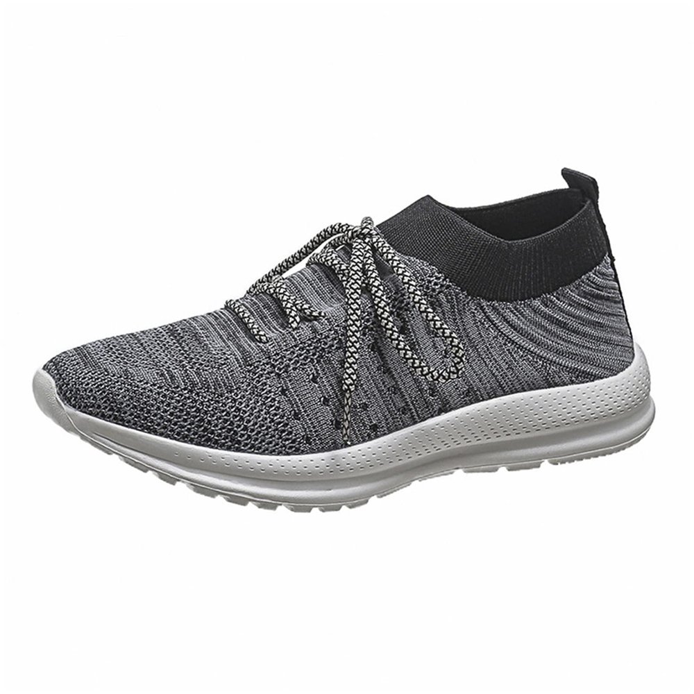 Ladmiple Womens Shoes With Arch Support Orth Feet Womens Slip on Walking Shoes Comfort Lightweight Breathable Sock Shoe Non-Slip Mesh Casual Fashion Tennis Running Sneakers Grey