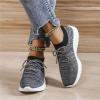 Ladmiple Womens Shoes With Arch Support Orth Feet Womens Slip on Walking Shoes Comfort Lightweight Breathable Sock Shoe Non-Slip Mesh Casual Fashion Tennis Running Sneakers Grey view 3