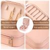 KiBxan Leather Jewelry Box Travel Jewelry Organizer for Ring, Pendant, Earrings, Necklace, Bracelet Organizer Portable Jewelry Case 2pcs (Pink) view 3