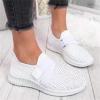 Ladmiple Women Shoes Casual Sneakers Women's Lightweight Walking Shoes - Slip On Breathable Tennis Shoes Memory Foam Athletic Casual Sneakers for Running Gym Workout White view 2