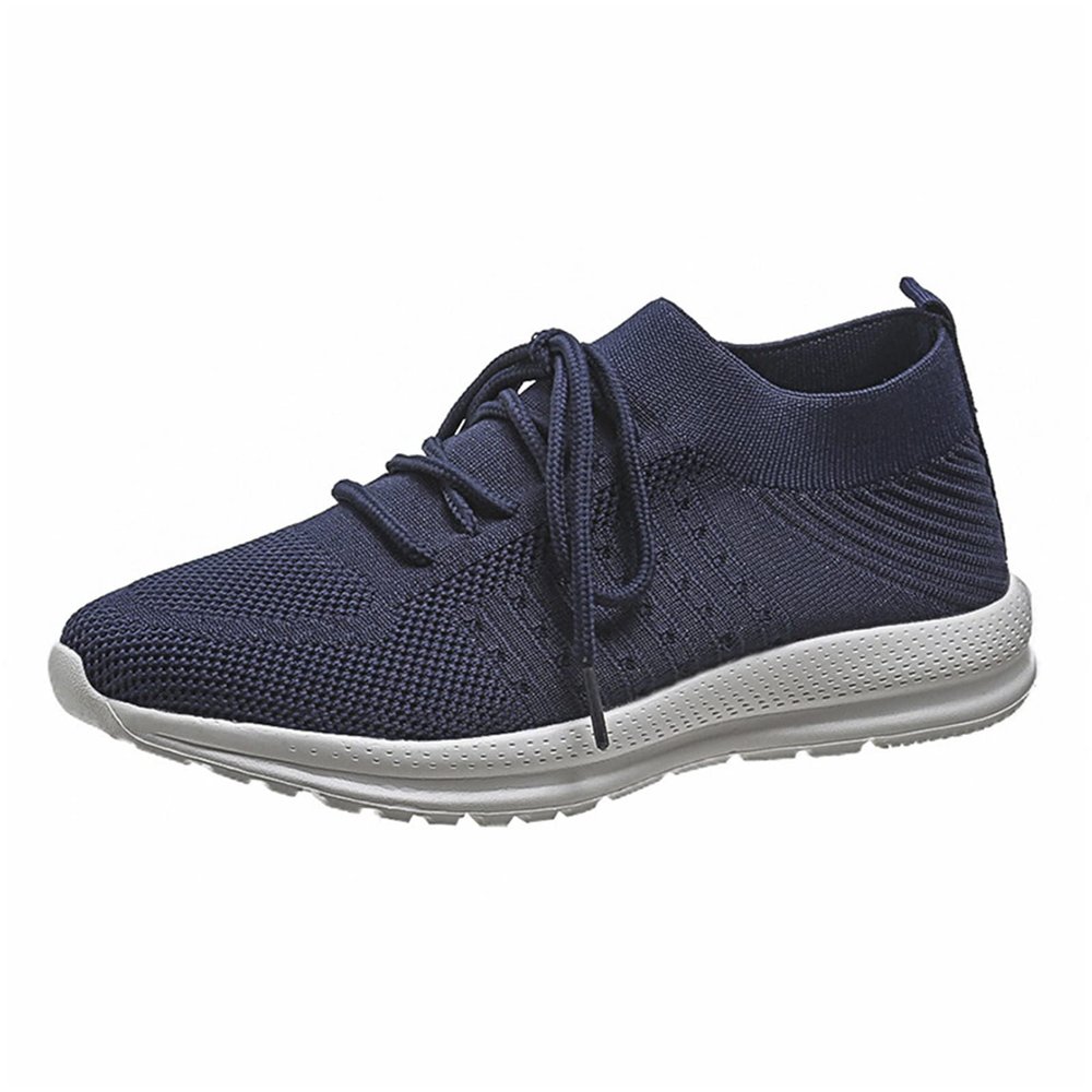 Ladmiple Walking Shoes Women Comfort Wide Width Womens Walking Shoes Casual Sneakers Knitted Mesh Lightweight Comfortable Slip on Loafers Slip Resistant Soft Work Shoes Navy