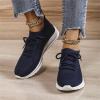 Ladmiple Walking Shoes Women Comfort Wide Width Womens Walking Shoes Casual Sneakers Knitted Mesh Lightweight Comfortable Slip on Loafers Slip Resistant Soft Work Shoes Navy view 4