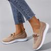 Ladmiple Sneakers For Women Wide Width Plantar Fasciitis Womens Walking Shoes Casual Sneakers Knitted Mesh Lightweight Comfortable Slip on Loafers Slip Resistant Soft Work Shoes Khaki view 4