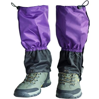 Men/Women Adjustable Leg Gaiters, Teen Adult Black/Blue/Green/Purple Snow Shoe Gaiters for Hiking, Snowshoeing,Walking and Hunting, Mountain Climbing Lightweight Boot Gaiters (A-purple, Large)