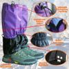 Men/Women Adjustable Leg Gaiters, Teen Adult Black/Blue/Green/Purple Snow Shoe Gaiters for Hiking, Snowshoeing,Walking and Hunting, Mountain Climbing Lightweight Boot Gaiters (A-purple, Large) view 2