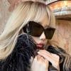 BCUYCF Women's Personality Oversized Cat Eye Sunglasses, Suitable for Photo, Driving, Fishing, UV Protection and Anti-Glare. (Soybean color) view 2