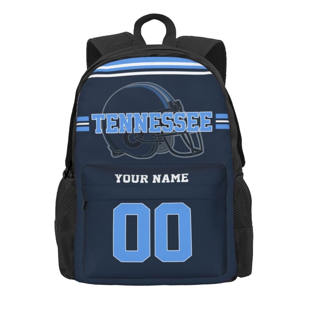 Custom Tennessee Backpack for Mens Womens, Personalized Backpacks with Name and Number, Customized Casual Sports Backpack Gifts for Fans