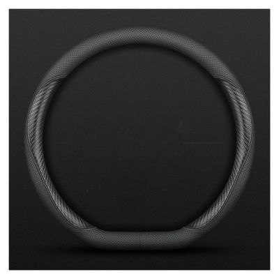 FUERU Car Steering Wheel Cover Set Car Steering Wheel Cover D Type Carbon Fiber Leather Stretch Breathable Car Interior Decorations (Color : 4#)