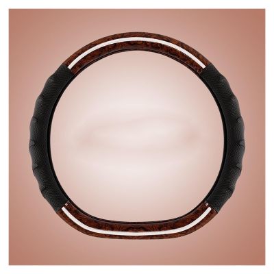 FUERU Car Steering Wheel Cover Set Car Steering Wheel Cover D Type Crystal Mahogany Leather Comfort Shock Absorption Car Interior (Color : 2#)