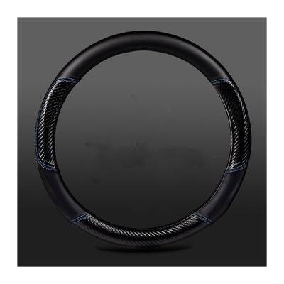 FUERU Car Steering Wheel Cover Set Universal Car Steering Wheel Cover Carbon Fiber Leather Breathable Sweat-Absorbing Car Interior (Color : 5#)