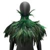 EUBUY Feather Shrug Shawl, Cape for Women, Men, Halloween, Carnival, Evening Dresses - Rooster Feather - Green - Medium - Vintage Casual - One Size Fits Most view 1