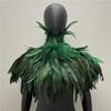 EUBUY Feather Shrug Shawl, Cape for Women, Men, Halloween, Carnival, Evening Dresses - Rooster Feather - Green - Medium - Vintage Casual - One Size Fits Most view 2