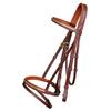 ExionPro Exion English Jumping Bridle with Flash  Soft Lined Crownpiece, Brass Clincher Studded Browband, Flash Noseband, Rubber Reins  Black & Brown  Premium Vegetable-Tanned Leather view 1