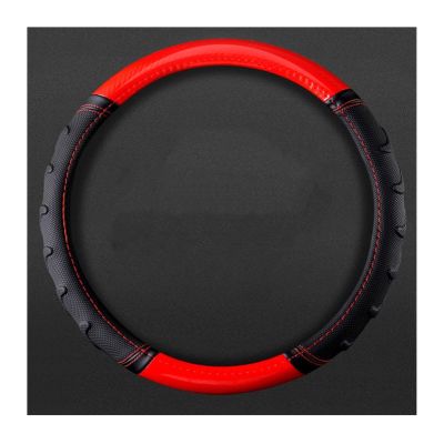 FUERU Car Steering Wheel Cover Set Universal Car Steering Wheel Cover Carbon Fiber Leather Four Seasons Men and Women Gifts (Color : 1#)