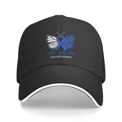 Butterfly Colon Cancer Awareness Classic Baseball Caps,Adjustable Sandwich Cap, Black Casquette Hats Outdoor Trucker Dad Hat